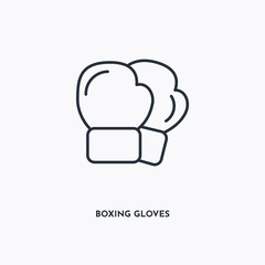 Boxing gloves outline icon. Simple linear element illustration. Isolated line Boxing gloves icon on white background. Thin stroke sign can be used for web, mobile and UI.