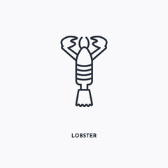 Lobster outline icon. Simple linear element illustration. Isolated line Lobster icon on white background. Thin stroke sign can be used for web, mobile and UI.