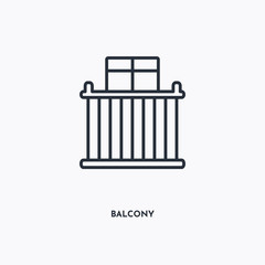 Balcony outline icon. Simple linear element illustration. Isolated line Balcony icon on white background. Thin stroke sign can be used for web, mobile and UI.
