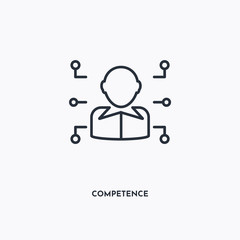 competence outline icon. Simple linear element illustration. Isolated line competence icon on white background. Thin stroke sign can be used for web, mobile and UI.