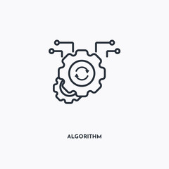 Algorithm outline icon. Simple linear element illustration. Isolated line Algorithm icon on white background. Thin stroke sign can be used for web, mobile and UI.