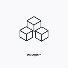 inventory outline icon. Simple linear element illustration. Isolated line inventory icon on white background. Thin stroke sign can be used for web, mobile and UI.