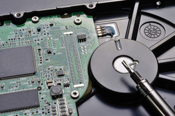 Fototapeta premium disassembly of the hard drive