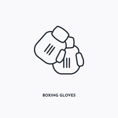 Boxing gloves outline icon. Simple linear element illustration. Isolated line Boxing gloves icon on white background. Thin stroke sign can be used for web, mobile and UI.