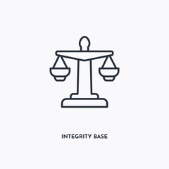 integrity base outline icon. Simple linear element illustration. Isolated line integrity base icon on white background. Thin stroke sign can be used for web, mobile and UI.