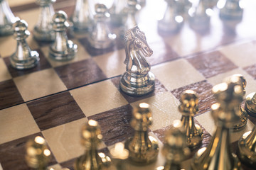 Chess board game, business competitive concept