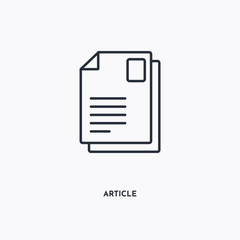article outline icon. Simple linear element illustration. Isolated line article icon on white background. Thin stroke sign can be used for web, mobile and UI.