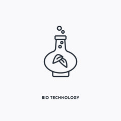 bio technology outline icon. Simple linear element illustration. Isolated line bio technology icon on white background. Thin stroke sign can be used for web, mobile and UI.