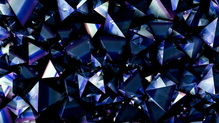 Tech tech triangle crystal background. 3d illustration, 3d rendering.