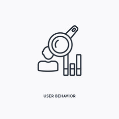 User behavior outline icon. Simple linear element illustration. Isolated line User behavior icon on white background. Thin stroke sign can be used for web, mobile and UI.