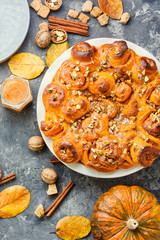 Freshly baked cinnabon buns