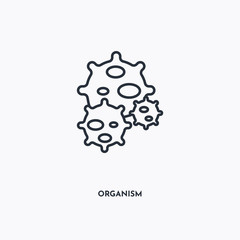 Fototapeta na wymiar organism outline icon. Simple linear element illustration. Isolated line organism icon on white background. Thin stroke sign can be used for web, mobile and UI.
