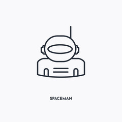 Spaceman outline icon. Simple linear element illustration. Isolated line Spaceman icon on white background. Thin stroke sign can be used for web, mobile and UI.