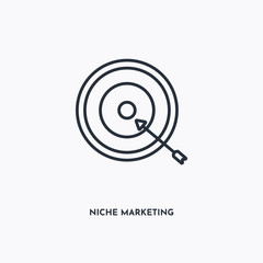 Niche Marketing outline icon. Simple linear element illustration. Isolated line Niche Marketing icon on white background. Thin stroke sign can be used for web, mobile and UI.