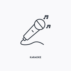 Karaoke outline icon. Simple linear element illustration. Isolated line Karaoke icon on white background. Thin stroke sign can be used for web, mobile and UI.