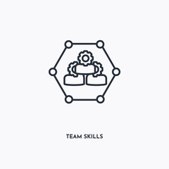 team skills outline icon. Simple linear element illustration. Isolated line team skills icon on white background. Thin stroke sign can be used for web, mobile and UI.