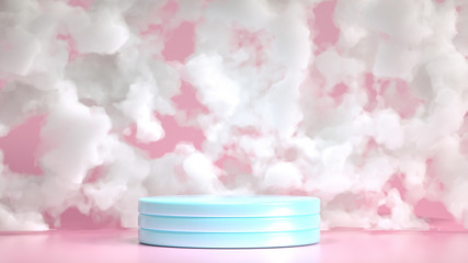 Minimalism background with smoke and clouds. 3d illustration, 3d rendering.