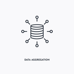 data aggregation outline icon. Simple linear element illustration. Isolated line data aggregation icon on white background. Thin stroke sign can be used for web, mobile and UI.