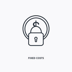 Fixed costs outline icon. Simple linear element illustration. Isolated line Fixed costs icon on white background. Thin stroke sign can be used for web, mobile and UI.