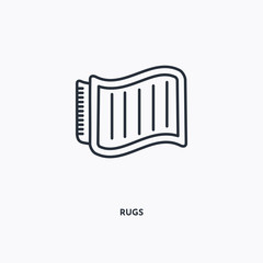 Rugs outline icon. Simple linear element illustration. Isolated line Rugs icon on white background. Thin stroke sign can be used for web, mobile and UI.