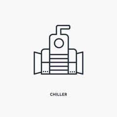 Chiller outline icon. Simple linear element illustration. Isolated line Chiller icon on white background. Thin stroke sign can be used for web, mobile and UI.