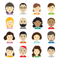 Many style of human faces.