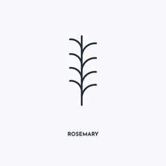 Rosemary outline icon. Simple linear element illustration. Isolated line Rosemary icon on white background. Thin stroke sign can be used for web, mobile and UI.