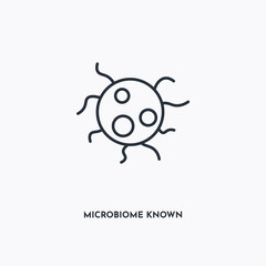 Microbiome known as bacteria outline icon. Simple linear element illustration. Isolated line Microbiome known as bacteria icon on white background. Thin stroke sign can be used for web, mobile and UI.