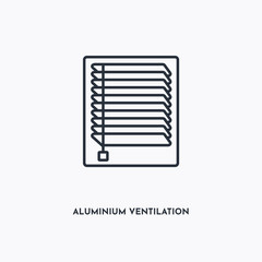 aluminium ventilation outline icon. Simple linear element illustration. Isolated line aluminium ventilation icon on white background. Thin stroke sign can be used for web, mobile and UI.