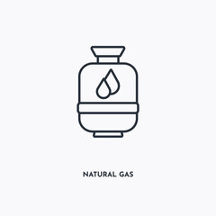 natural gas outline icon. Simple linear element illustration. Isolated line natural gas icon on white background. Thin stroke sign can be used for web, mobile and UI.