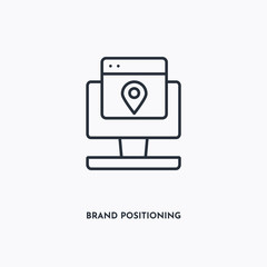 brand positioning outline icon. Simple linear element illustration. Isolated line brand positioning icon on white background. Thin stroke sign can be used for web, mobile and UI.