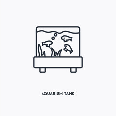 aquarium tank outline icon. Simple linear element illustration. Isolated line aquarium tank icon on white background. Thin stroke sign can be used for web, mobile and UI.