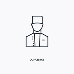 Concierge outline icon. Simple linear element illustration. Isolated line Concierge icon on white background. Thin stroke sign can be used for web, mobile and UI.