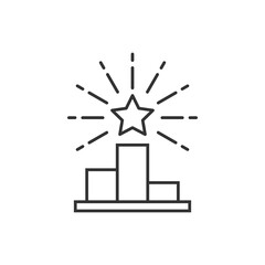 Podium icon in flat style. Pedestal vector illustration on white isolated background. Award business concept.