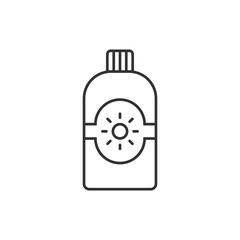 Sun protection icon in flat style. Sunblock cream vector illustration on white isolated background. Spf care business concept.