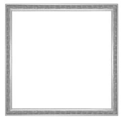 The antique metal silver frame on the white background with clipping path