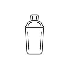 Shaker cocktail icon in flat style. Alcohol bottle vector illustration on white isolated background. Bar drink business concept.
