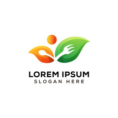 natural leaf food vegetables logo premium vector