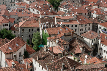 Fototapeta na wymiar Rooftops in Kotor town, Montenegro