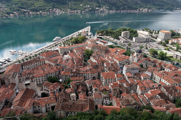 Naklejka na ściany i meble Rooftops in Kotor town, Montenegro