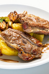 Gourmet food in the restaurant.  Tasty food. 