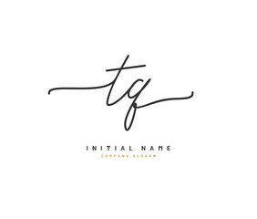 T Q TQ Beauty vector initial logo, handwriting logo of initial signature, wedding, fashion, jewerly, boutique, floral and botanical with creative template for any company or business.