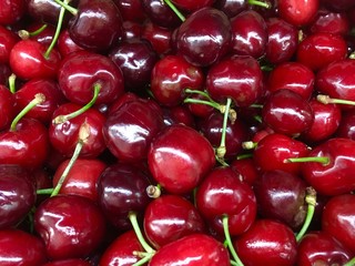 fresh cherries on a white background