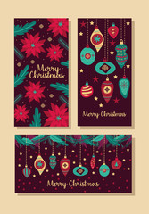 merry christmas bundle of cards icons