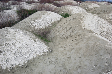 Ukrainian soil.Grungy arid land texture. Grey cracked floor surface. Ecological problem. Near Kiev,Ukraine