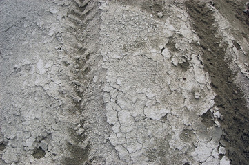 Ukrainian soil.Grungy arid land texture. Grey cracked floor surface. Ecological problem. Near...