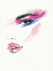 schöne Frau. Modeillustration. Aquarellmalerei © Anna Ismagilova