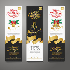 Merry Christmas banner vertical background, vector illustration