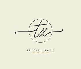 T X TX Beauty vector initial logo, handwriting logo of initial signature, wedding, fashion, jewerly, boutique, floral and botanical with creative template for any company or business.