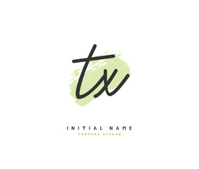 T X TX Beauty vector initial logo, handwriting logo of initial signature, wedding, fashion, jewerly, boutique, floral and botanical with creative template for any company or business.